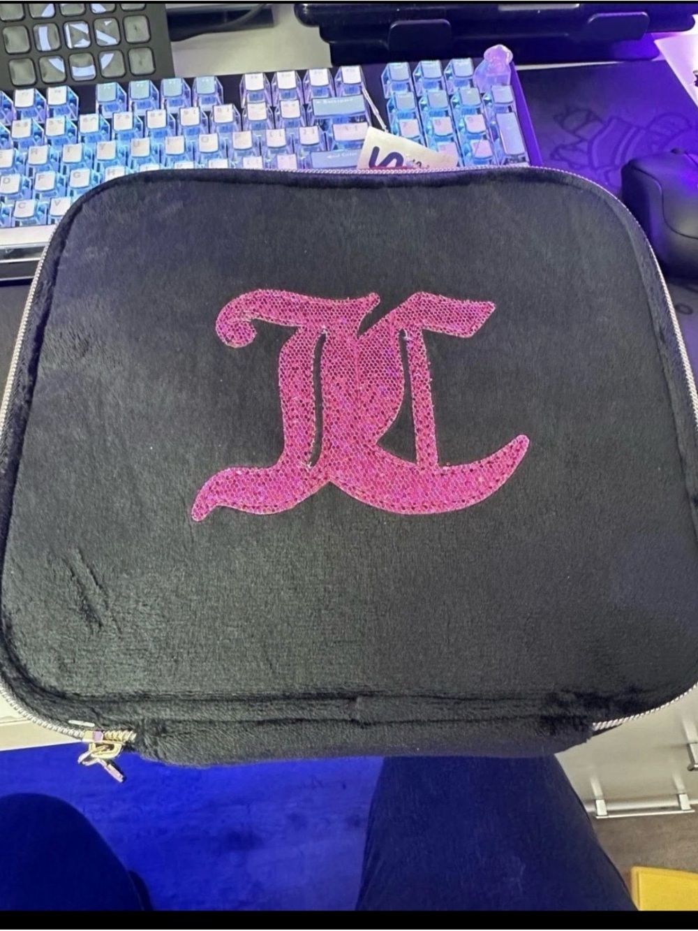 Juicy Couture Black Travel Pouch with Pink Logo
